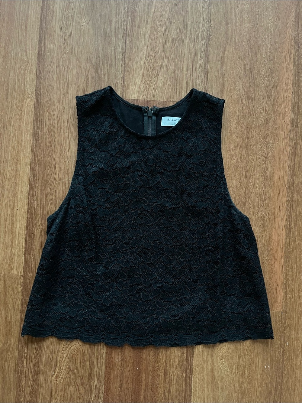 Babton Black Lace Sleeveless Crop Top